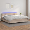 Łóżko kontynentalne, materac i LED cappuccino 200x200 cm