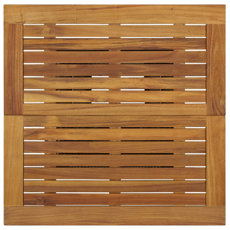 Stolik barowy, czarny, 80x80x110 cm, rattan PE i lita akacja