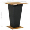 Stolik barowy, czarny, 80x80x110 cm, rattan PE i lita akacja