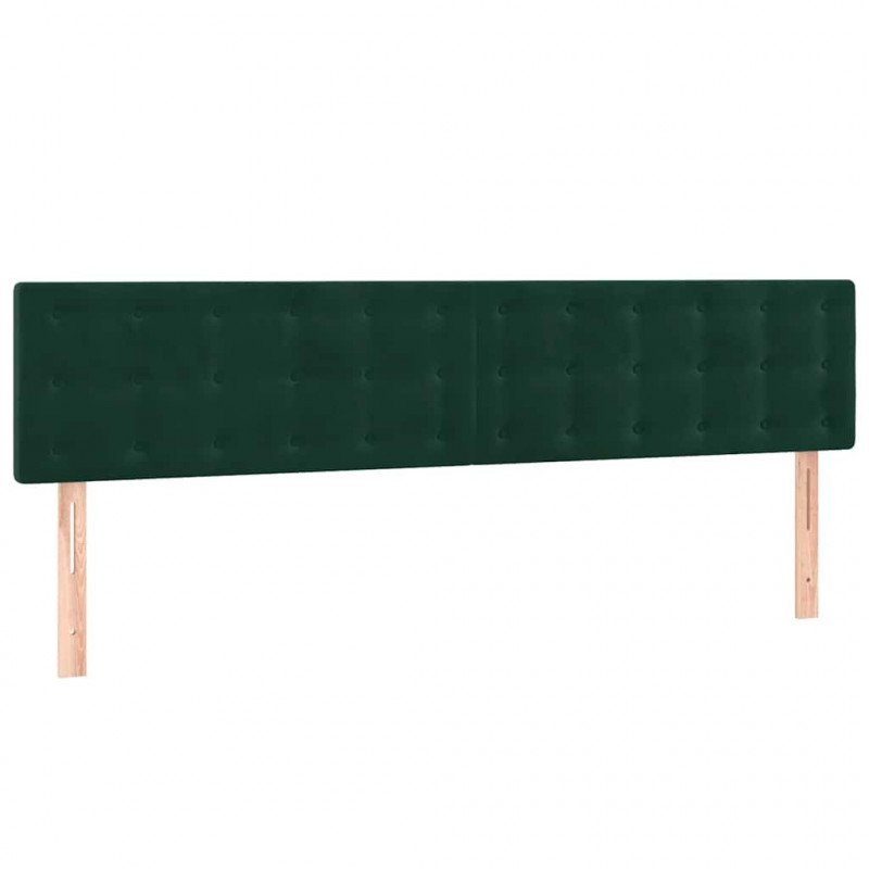 Łóżko kontynentalne z materacem i LED zielony aksamit 160x200cm