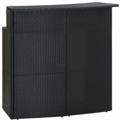 Ogrodowy stolik barowy, czarny, 120x55x110 cm, polirattan