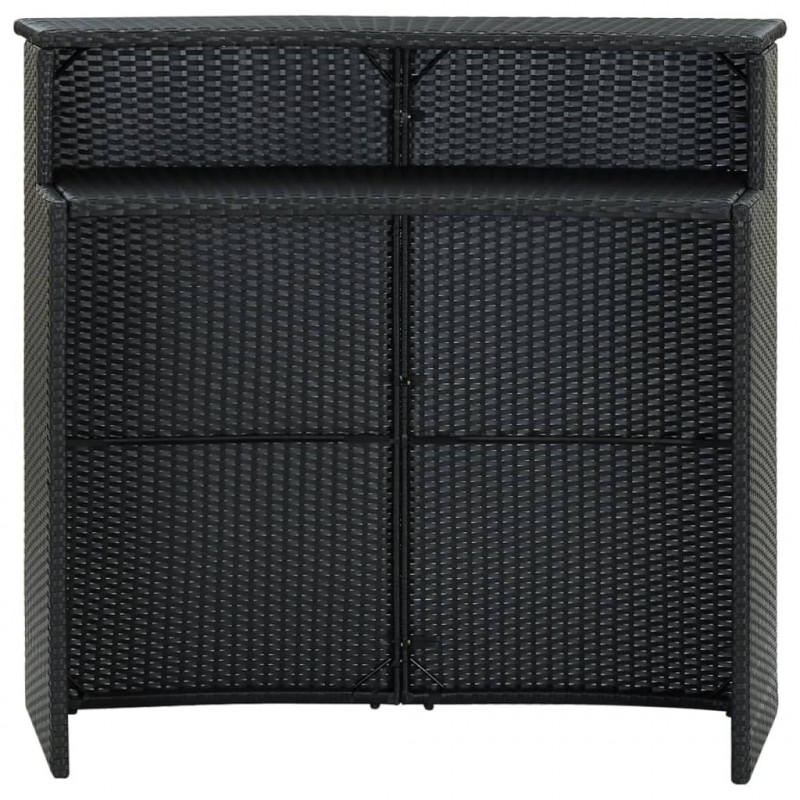 Ogrodowy stolik barowy, czarny, 120x55x110 cm, polirattan
