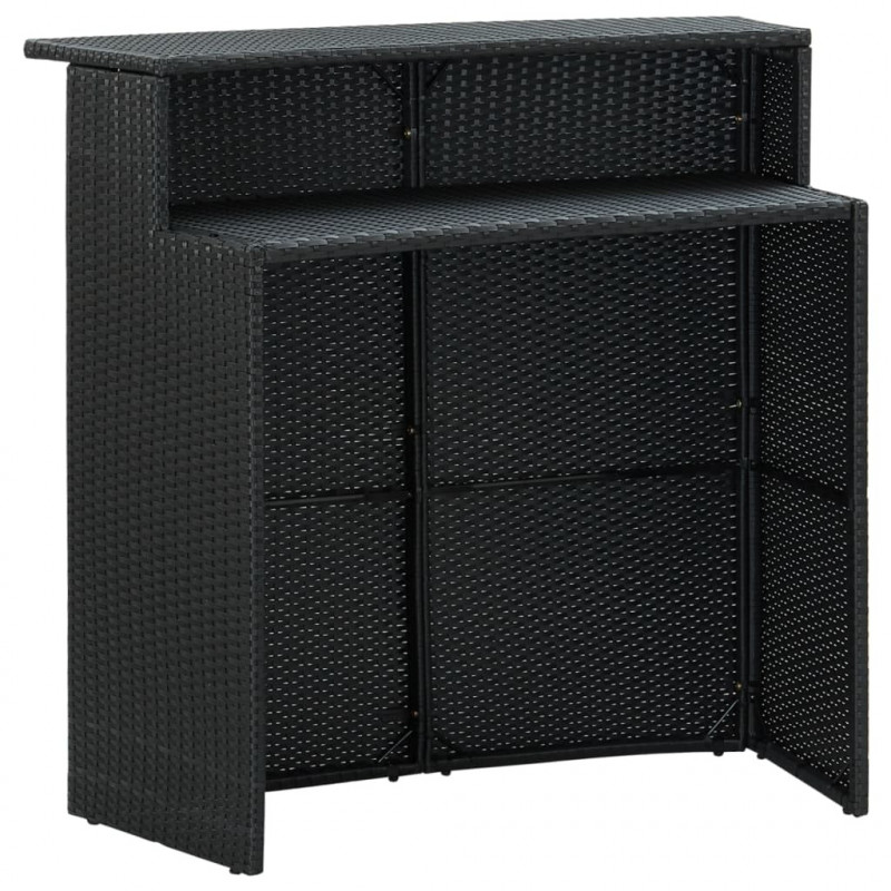 Ogrodowy stolik barowy, czarny, 120x55x110 cm, polirattan