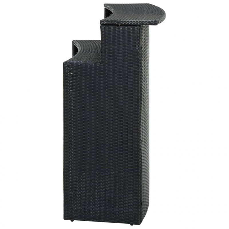 Ogrodowy stolik barowy, czarny, 120x55x110 cm, polirattan