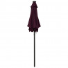 Parasol ogrodowy z LED, bordowy, 200x211 cm, aluminium