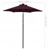 Parasol ogrodowy z LED, bordowy, 200x211 cm, aluminium