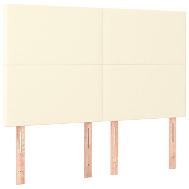Łóżko kontynentalne z LED, materac, kremowe, ekoskóra 140x190cm