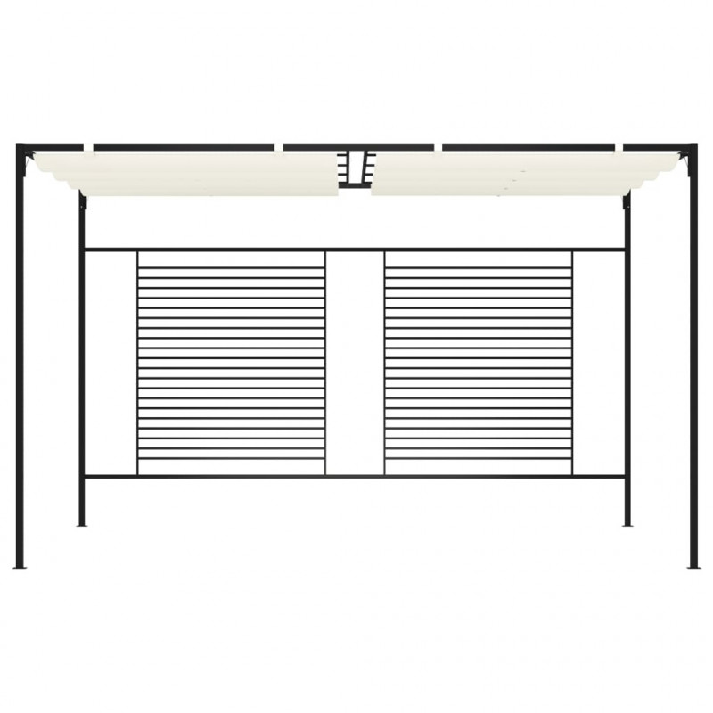 Altana ogrodowa ze zwijanym dachem, 3x4x2,3m, kremowa, 180 g/m²
