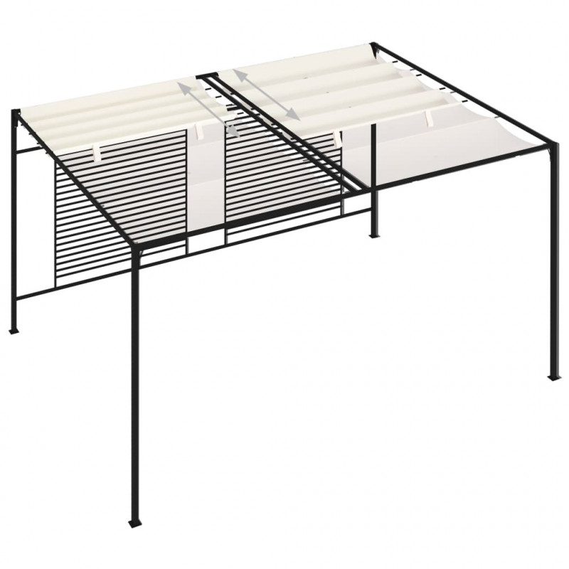 Altana ogrodowa ze zwijanym dachem, 3x4x2,3m, kremowa, 180 g/m²