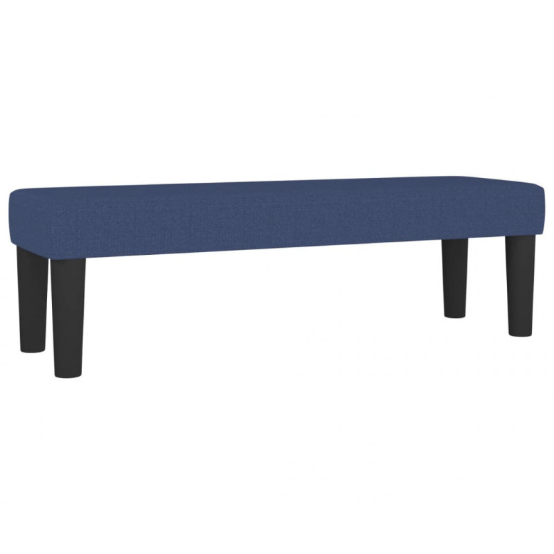 Łóżko kontynentalne z materacem, niebieskie, tkanina 140x190 cm