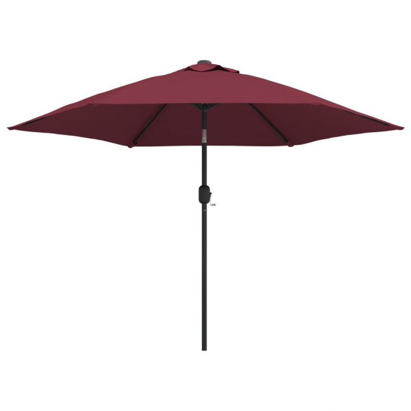 Parasol ogrodowy na metalowym słupku, bordowy, 300 cm