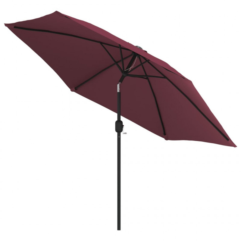 Parasol ogrodowy na metalowym słupku, bordowy, 300 cm