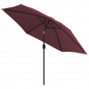 Parasol ogrodowy na metalowym słupku, bordowy, 300 cm