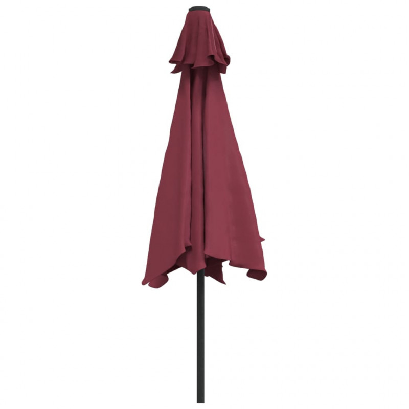 Parasol ogrodowy na metalowym słupku, bordowy, 300 cm