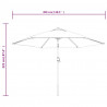 Parasol ogrodowy na metalowym słupku, bordowy, 300 cm
