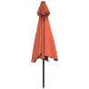 Parasol ogrodowy na metalowym słupku, terakotowy, 300 cm