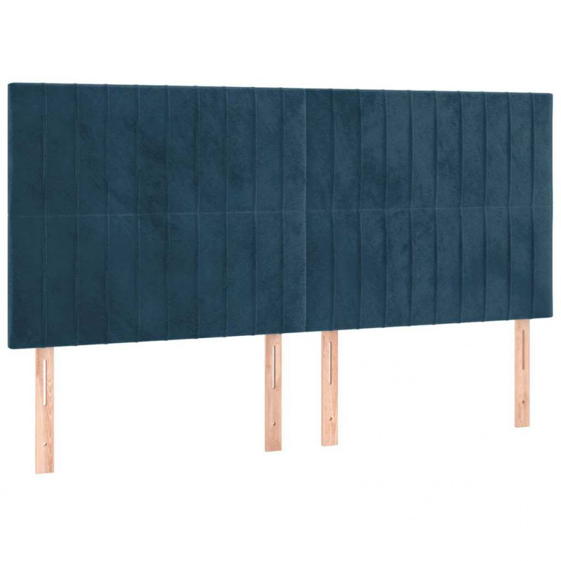Łóżko kontynentalne z materacem, ciemnoniebieskie, 160x200 cm