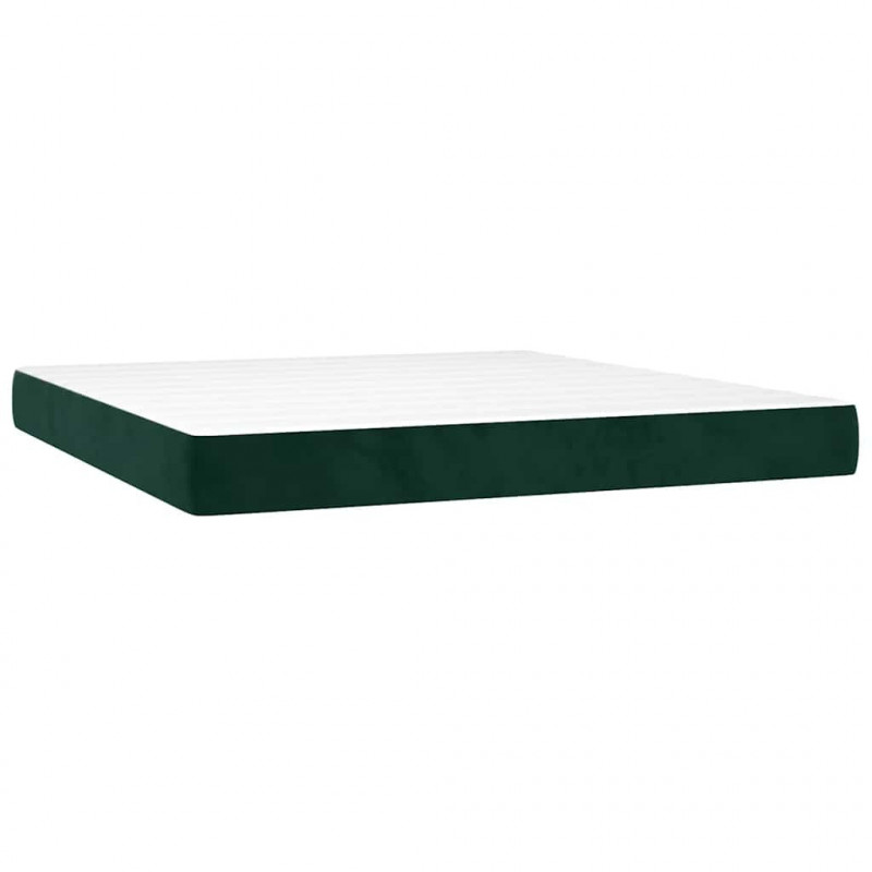 Łóżko kontynentalne z materacem, ciemnozielone, 160x200 cm