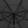 3-poziomowy parasol na aluminiowym słupku, antracytowy, 3,5 m