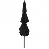 3-poziomowy parasol na aluminiowym słupku, czarny, 3,5 m