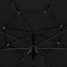 3-poziomowy parasol na aluminiowym słupku, czarny, 3,5 m
