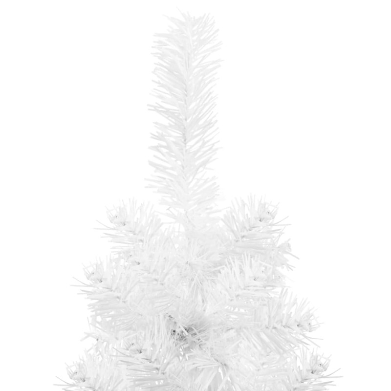 Smukła choinka połówka ze stojakiem, sztuczna, biała, 180 cm