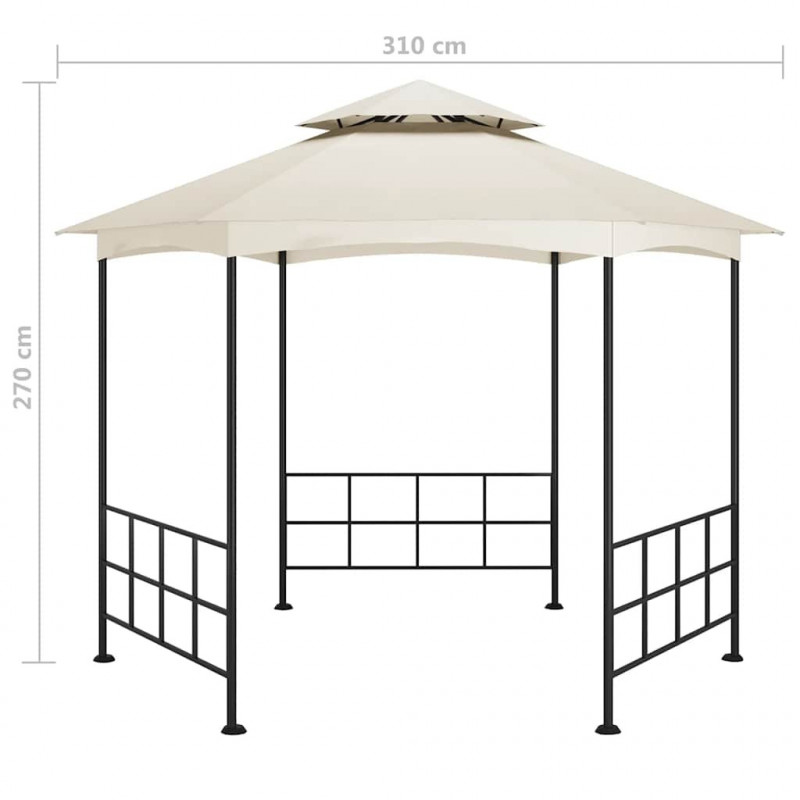 Altana ze ściankami, 3,1 x 2,7 m, kremowa