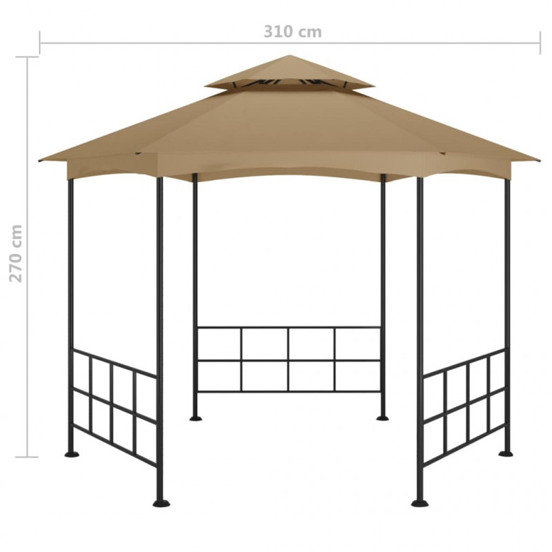 Altana ze ściankami, 3,1 x 2,7 m, kolor taupe