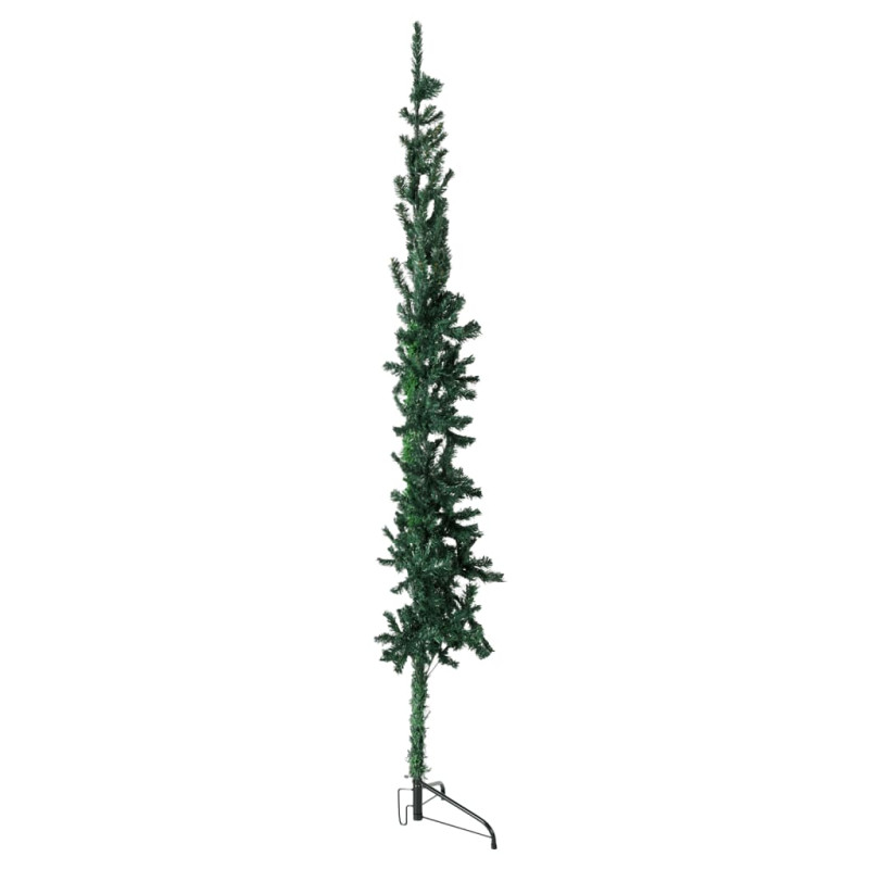 Smukła choinka połówka ze stojakiem, sztuczna, zielona, 180 cm