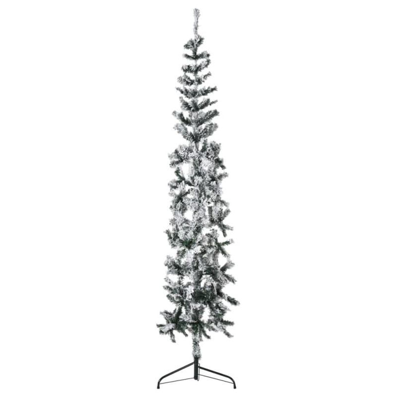 Smukła choinka połówka, sztuczna, ośnieżona, 240 cm