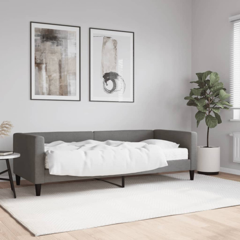 Sofa z materacem do spania, ciemnoszara, 80x200 cm, tkanina