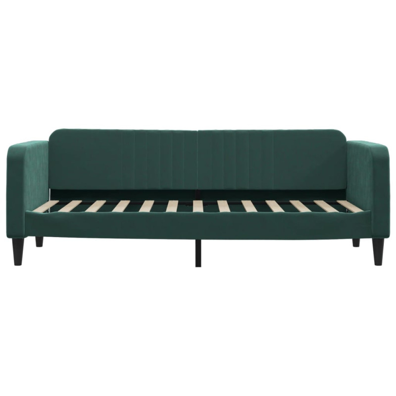 Sofa z materacem do spania, ciemnozielona, 80x200 cm, aksamit
