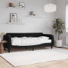 Sofa z materacem do spania, czarna, 80x200 cm, aksamit