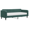 Sofa z materacem do spania, ciemnozielona, 90x200 cm, aksamit