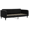 Sofa z materacem do spania, czarna, 90x200 cm, aksamit