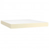 Łóżko kontynentalne z materacem, kremowe, ekoskóra 180x200 cm