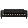 Sofa z materacem do spania, czarna, 90x200 cm, aksamit