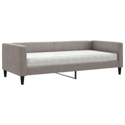 Sofa z materacem do spania, kolor taupe, 90x200 cm, tkanina