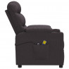 Elektryczny fotel masujący, ciemnobrązowy, obity tkaniną