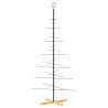 Metalowa choinka z drewnianą podstawą, czarna, 180 cm