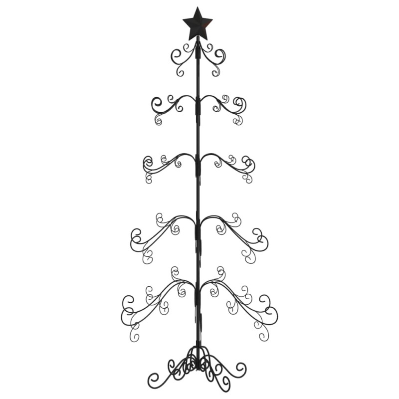 Metalowa choinka świąteczna, do dekoracji, czarna, 150 cm