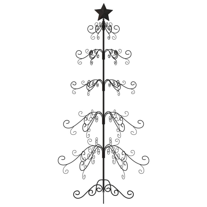 Metalowa choinka świąteczna, do dekoracji, czarna, 150 cm