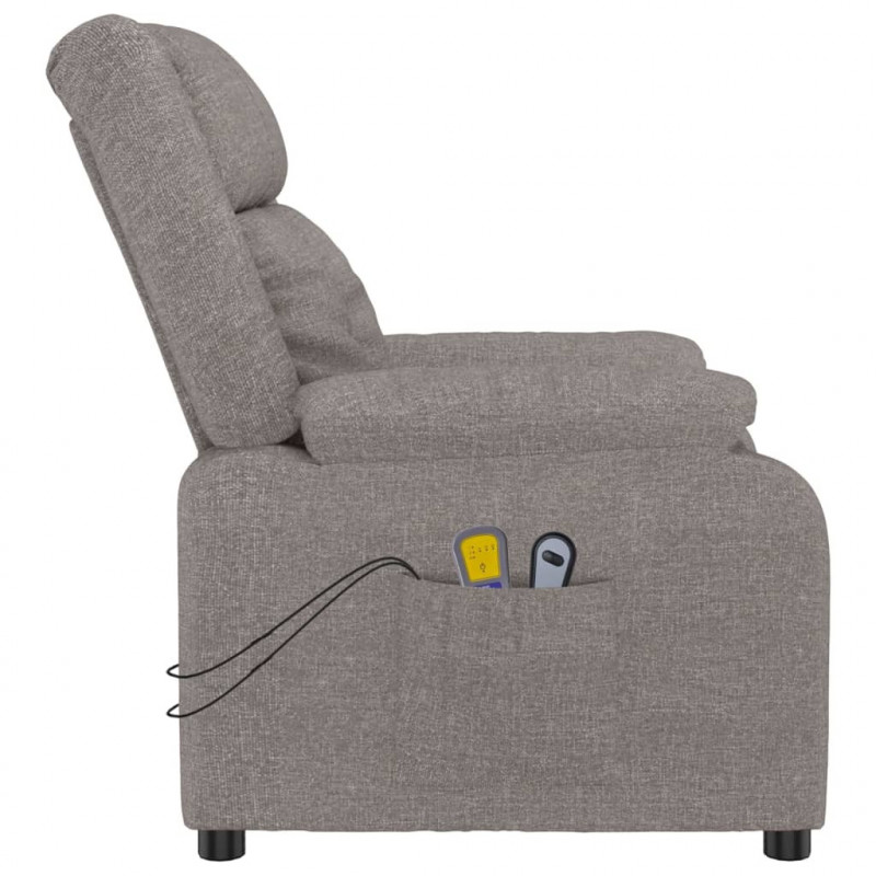Elektryczny fotel masujący, taupe, tkanina
