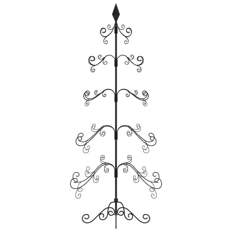 Metalowa choinka świąteczna, do dekoracji, czarna, 150 cm