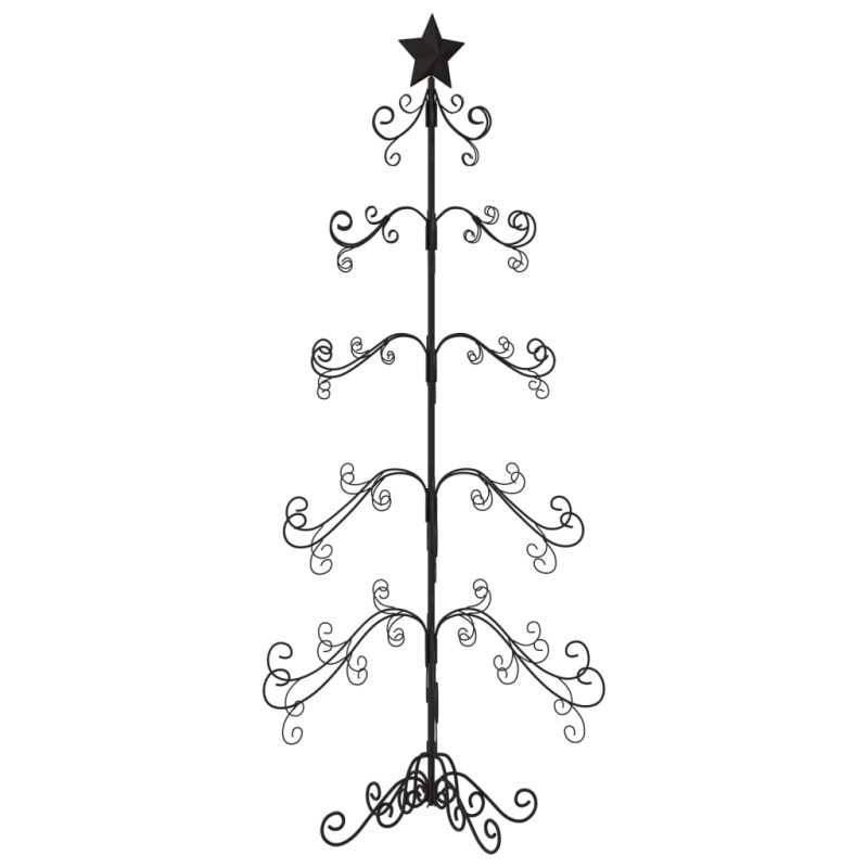 Metalowa choinka świąteczna, do dekoracji, czarna, 150 cm
