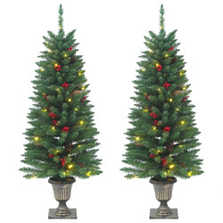 Sztuczne choinki, 2 szt., 100 LED, zielone, 120 cm