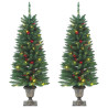Sztuczne choinki, 2 szt., 100 LED, zielone, 120 cm