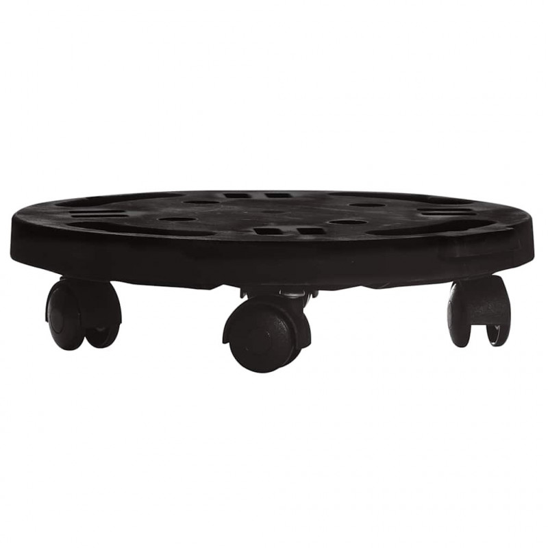 Podstawki pod donicę, z kółkami, 3 szt., 30 cm, czarne, 170 kg