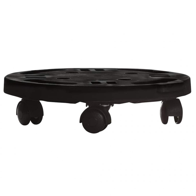 Podstawki pod donicę, z kółkami, 5 szt., 30 cm, czarne, 170 kg