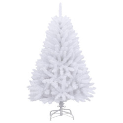Sztuczna choinka z zawiasami i stojakiem, biała, 150 cm